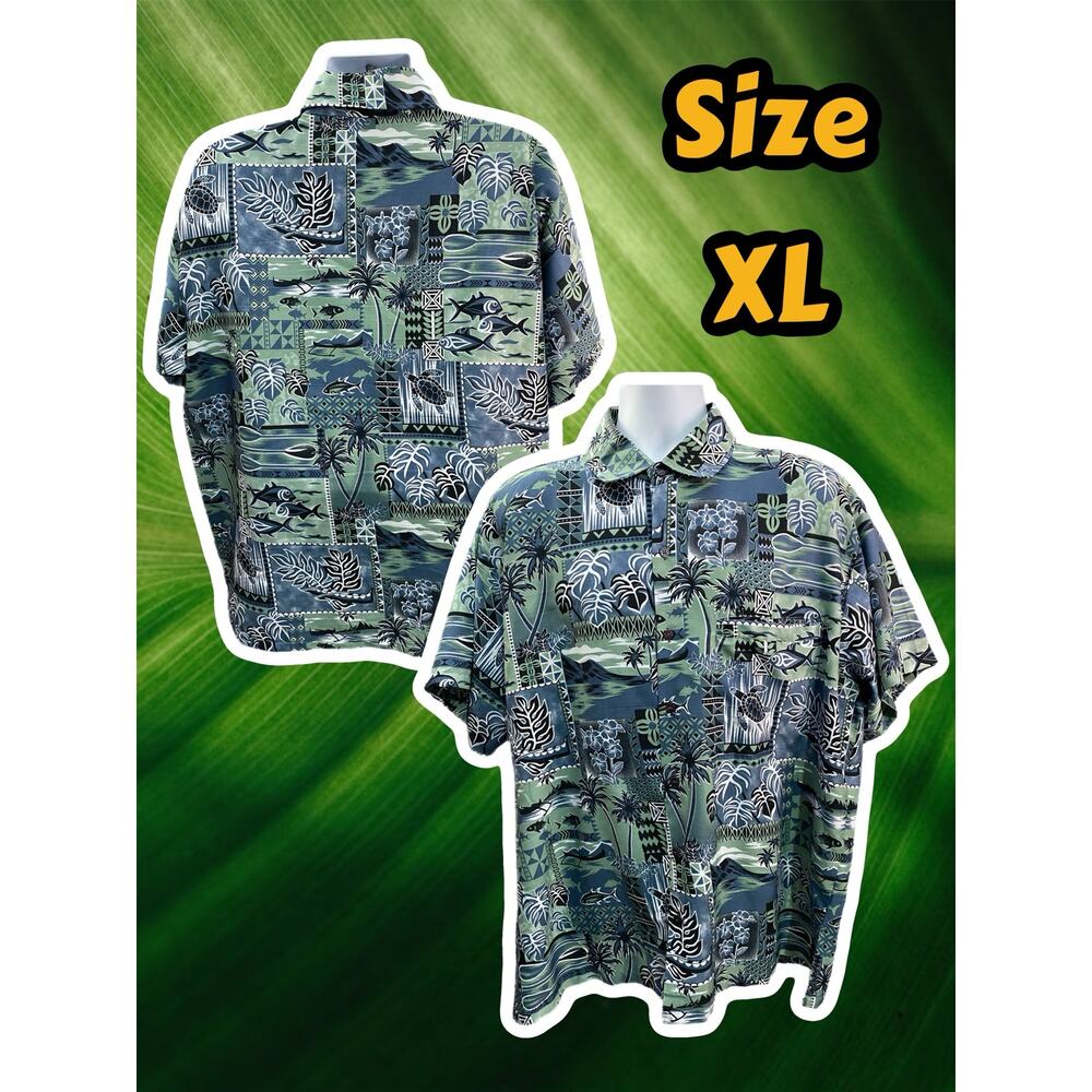 Rima Men’s Sz XL Short Sleeve Tropical Beach Camp Shirt Button Down